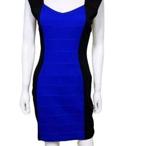 Express Blue and Black Mini Dress